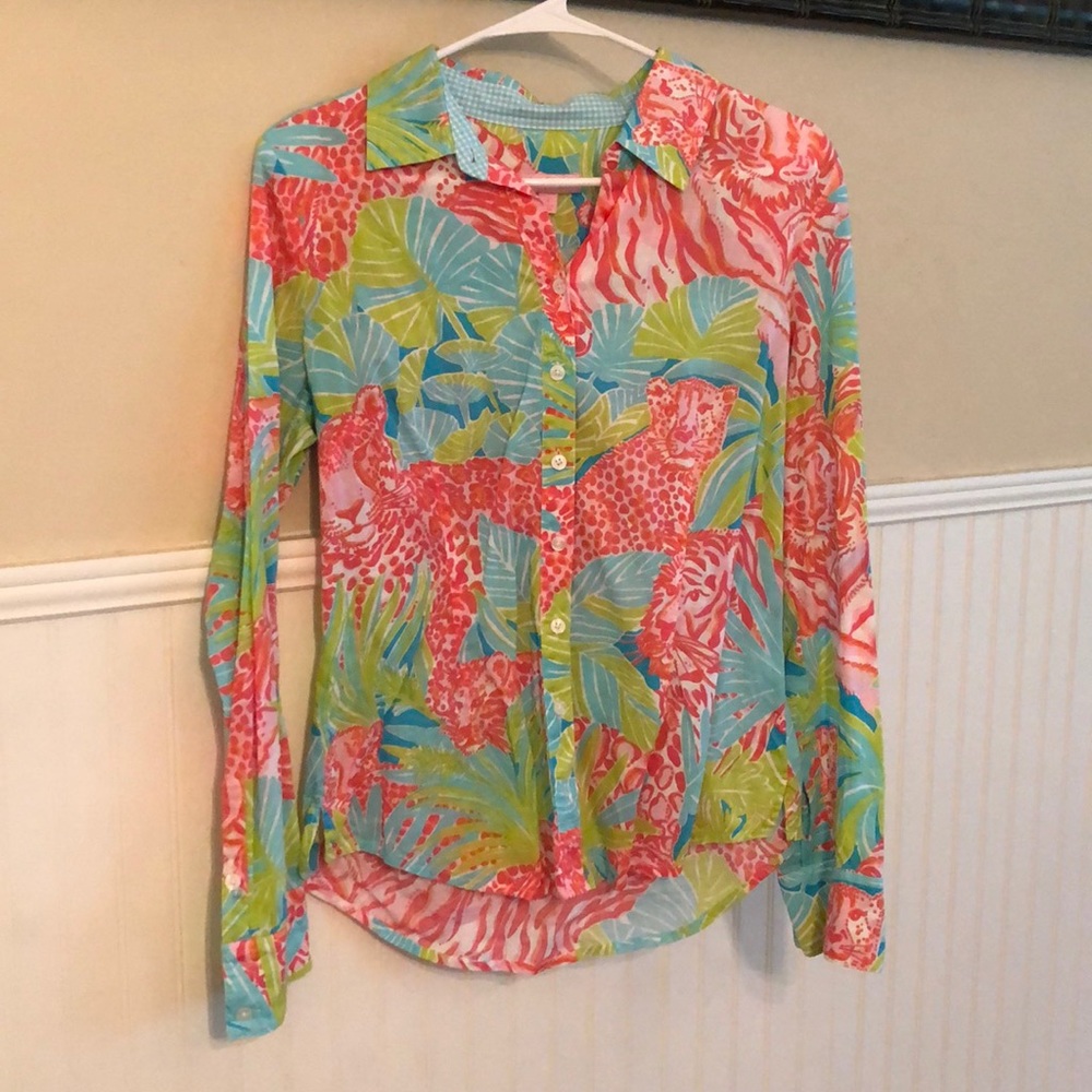 Lilly Pulitzer long sleeve lion tiger shirt